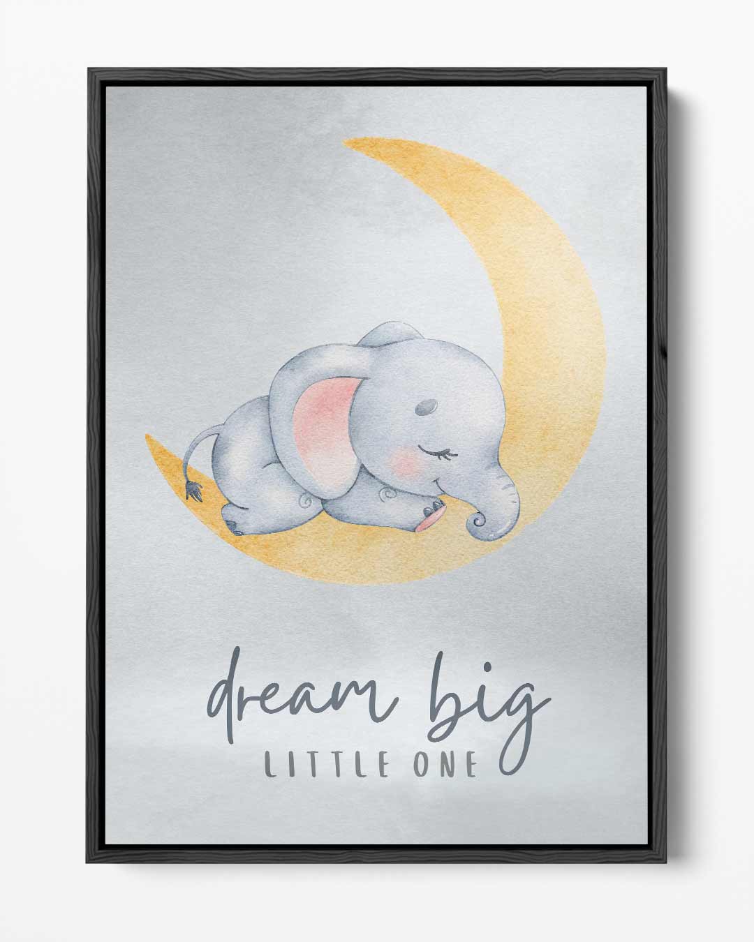 Dromende Olifant op de Maan Kunstwerk-canvas-dibond-plexiglas-wanddecoratie-WallArtistic