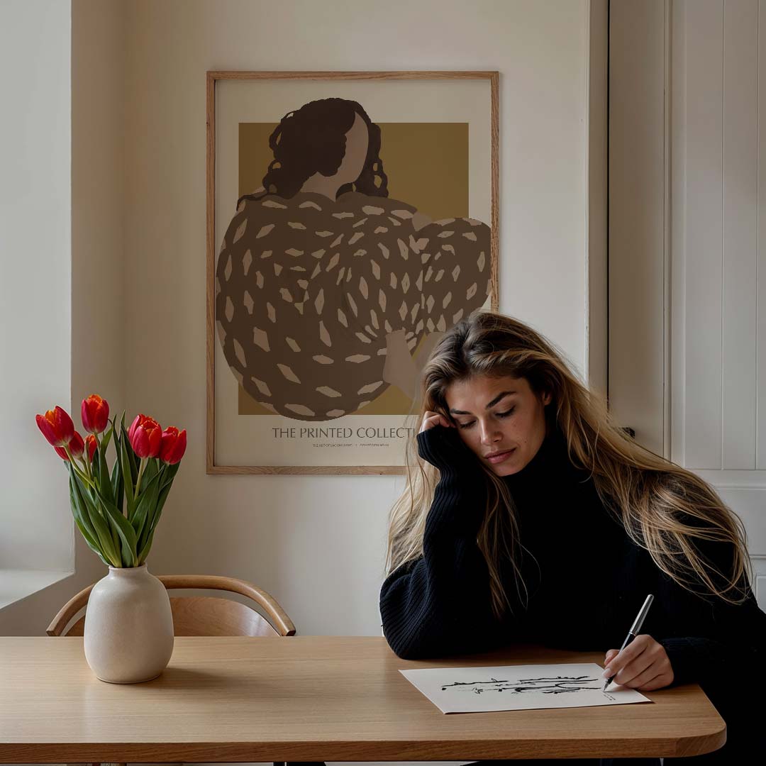 Stijlvolle Rustieke Vrouwelijke Kunstprint Poster-WallArtistic