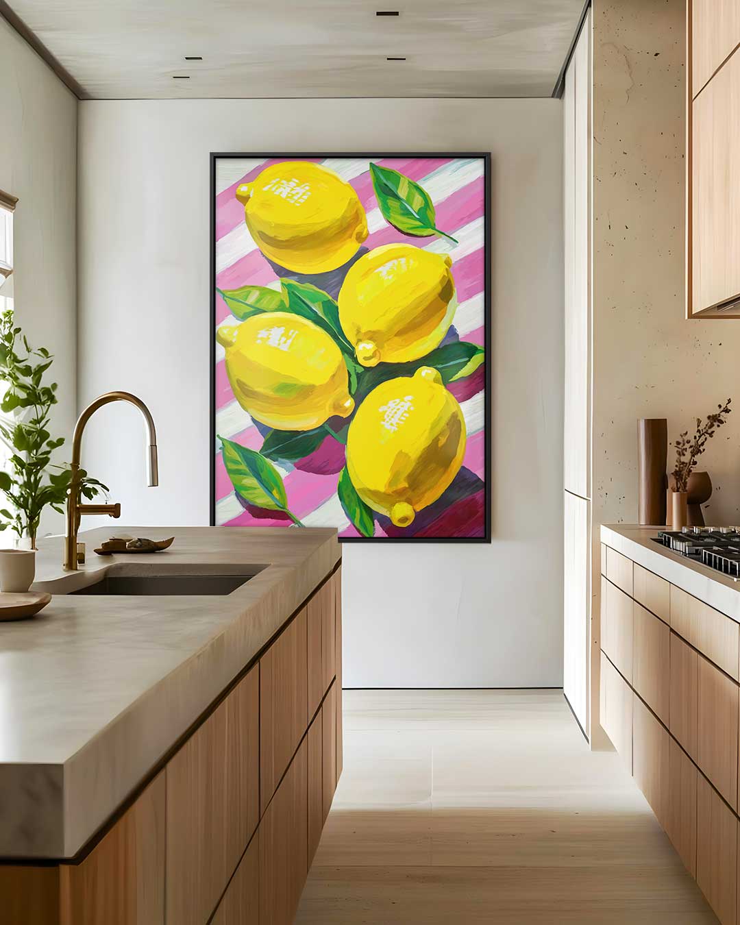 Citroenen op Lente Achtergrond Kunstwerk-canvas-dibond-plexiglas-wanddecoratie-WallArtistic