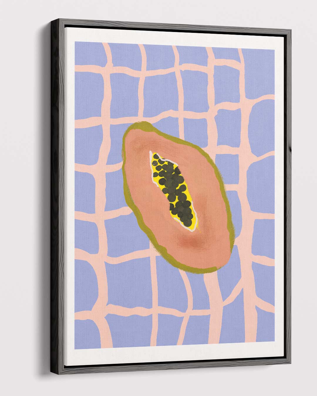 Tropische Papaya Vibes Kunstwerk-canvas-dibond-plexiglas-wanddecoratie-WallArtistic