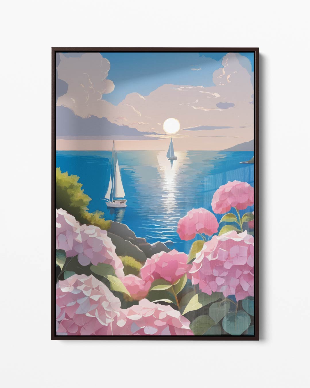 Zomerzeiltocht bij Zonsondergang Kunstwerk-canvas-dibond-plexiglas-wanddecoratie-WallArtistic