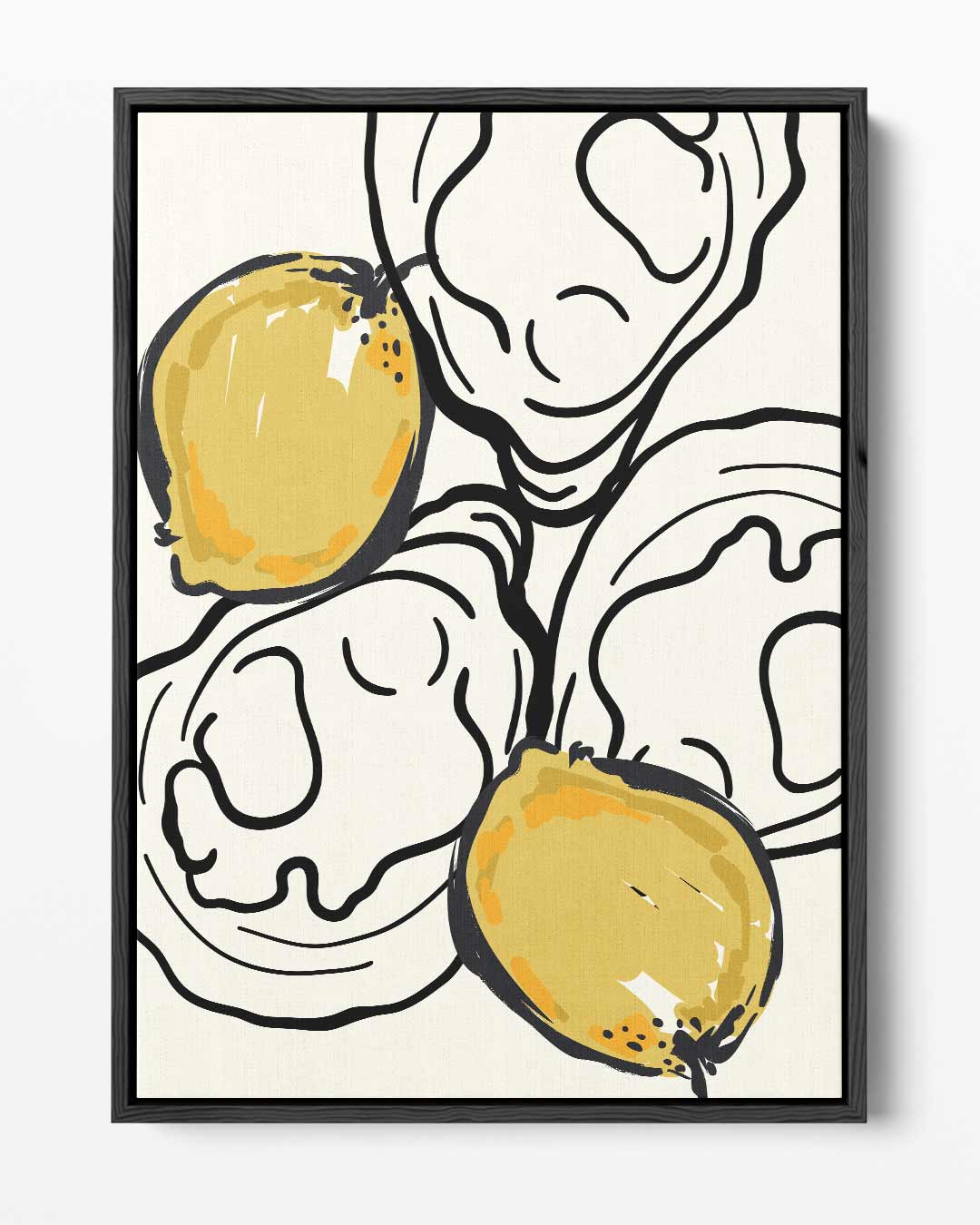 Citroenen en Lijnen Kunstwerk-canvas-dibond-plexiglas-wanddecoratie-WallArtistic