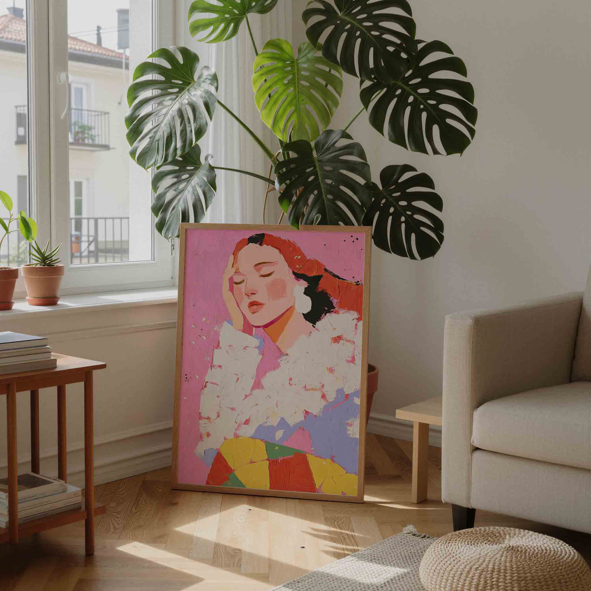Vrouw met gesloten ogen Poster