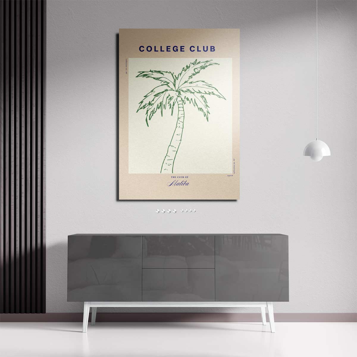 College Club Palmboom Art Print Kunstwerk-canvas-dibond-plexiglas-wanddecoratie-WallArtistic