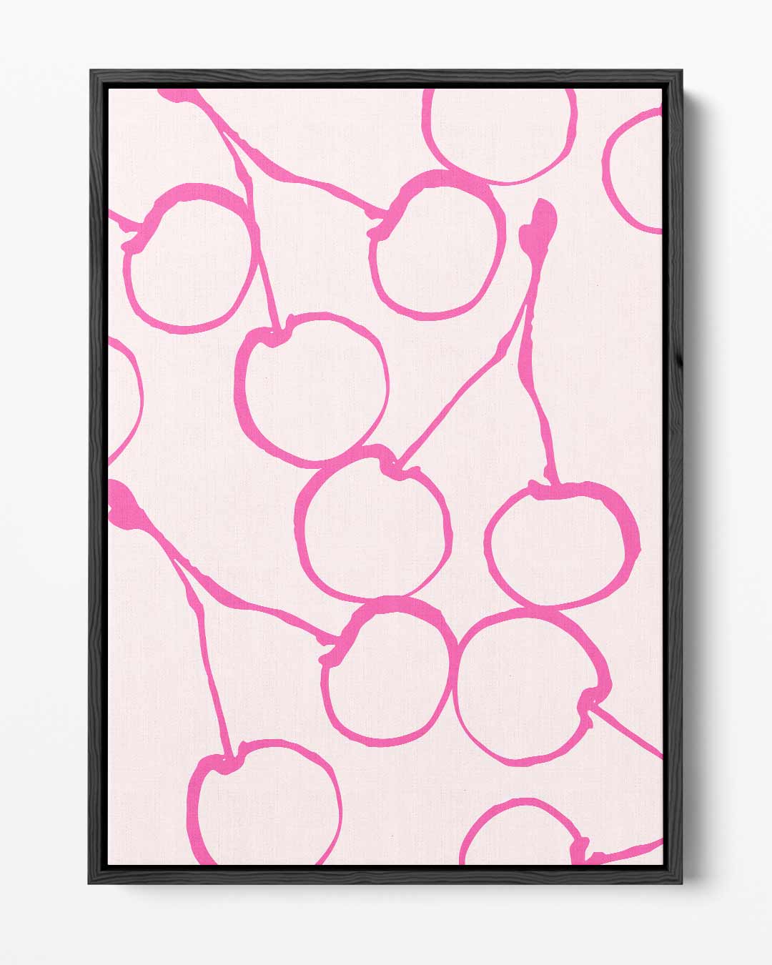 Speelse Kersen Illustratie Kunstwerk-canvas-dibond-plexiglas-wanddecoratie-WallArtistic