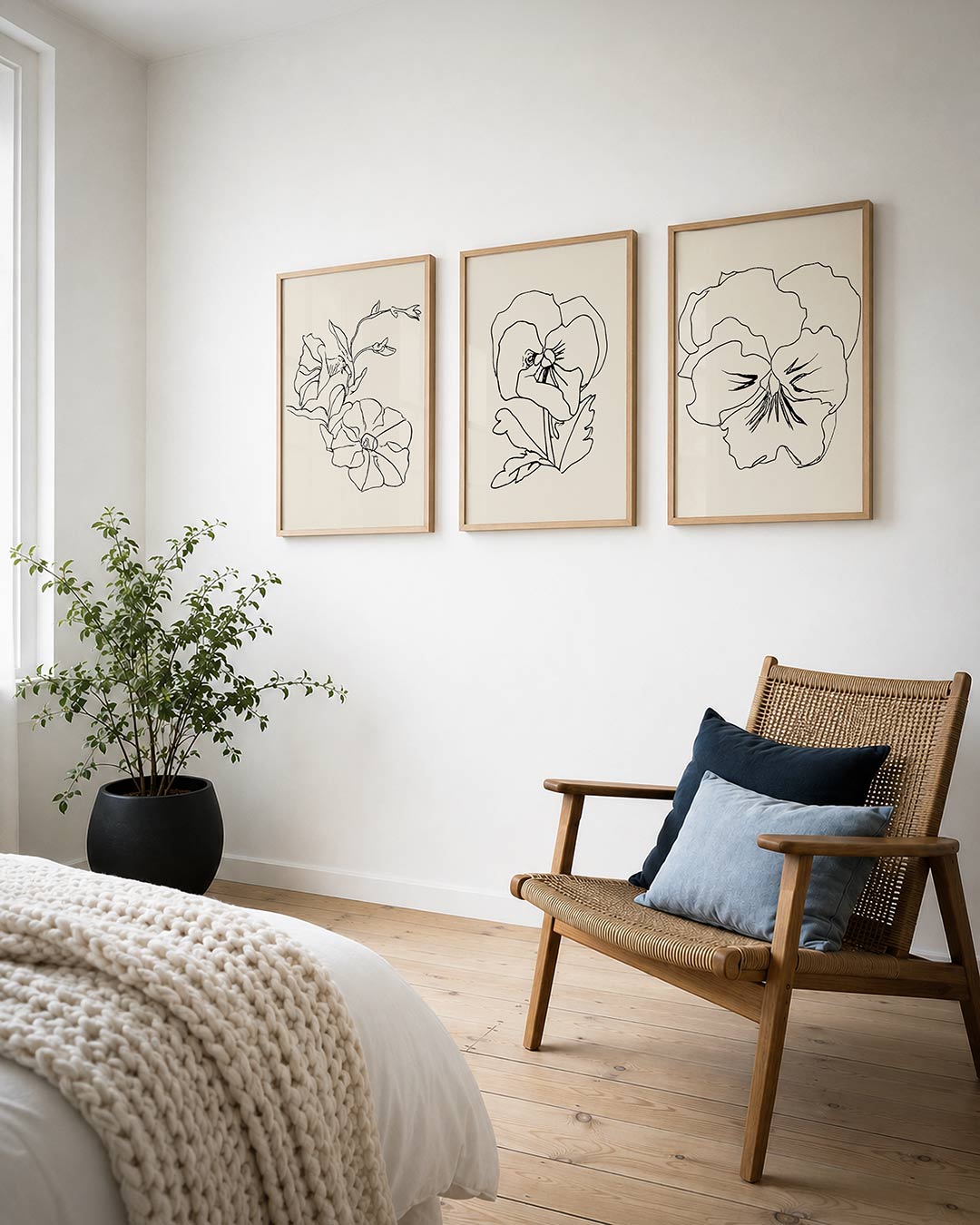 Lijnenspel bloemen Posterset