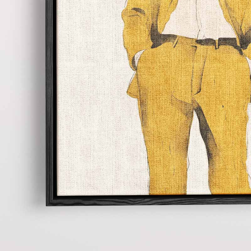 Elegante Stijl in Geel Kunstwerk-canvas-dibond-plexiglas-wanddecoratie-WallArtistic