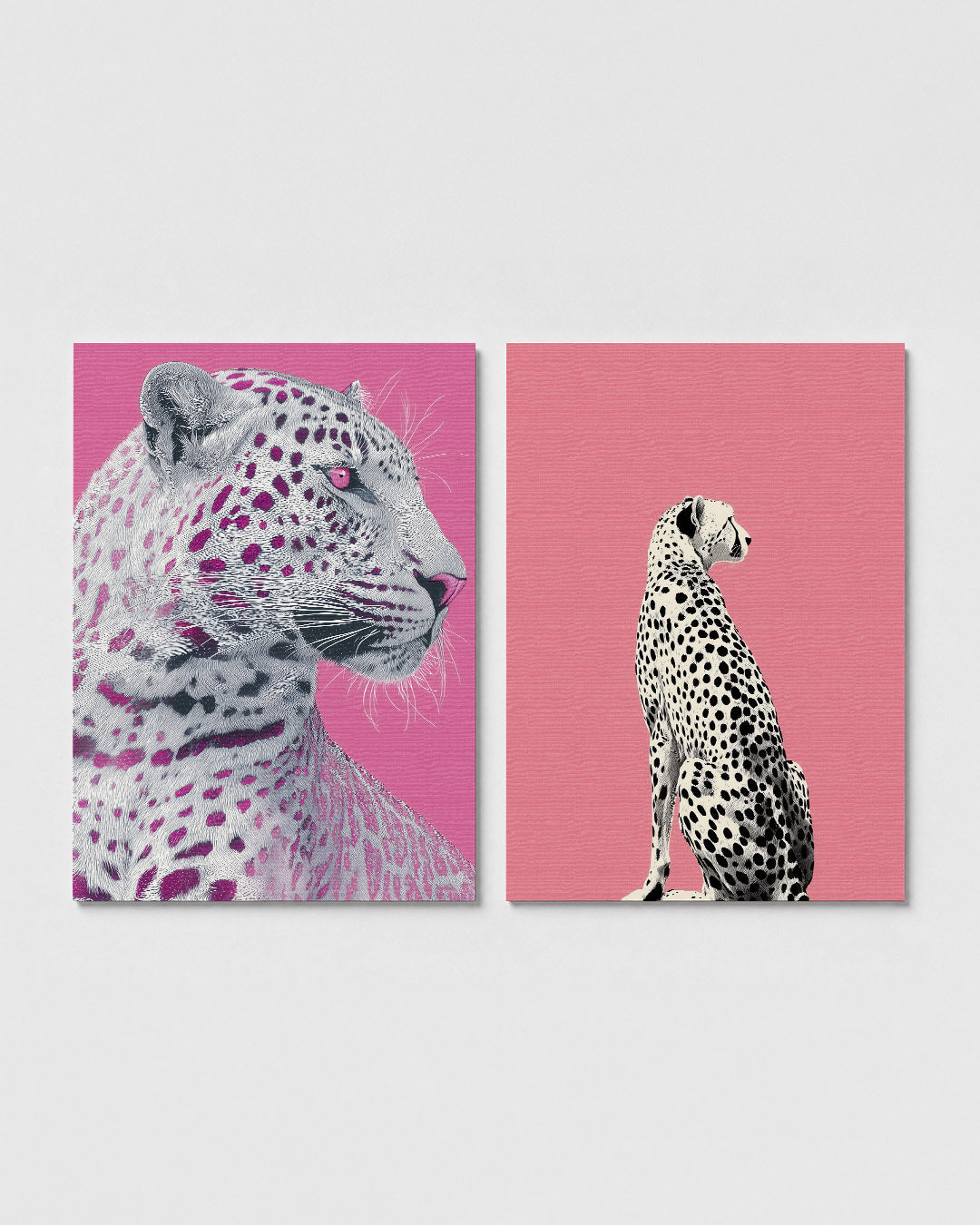 Roze luipaard portret Posterset