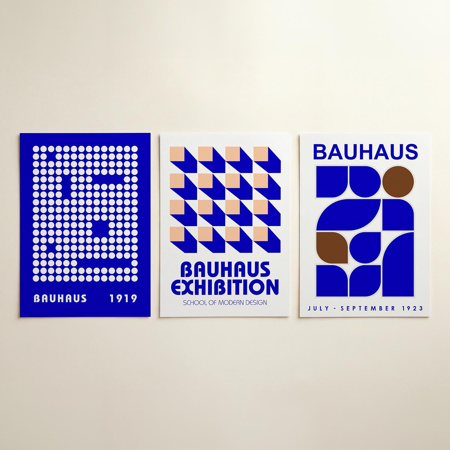 Cirkelpatroon blauw Posterset