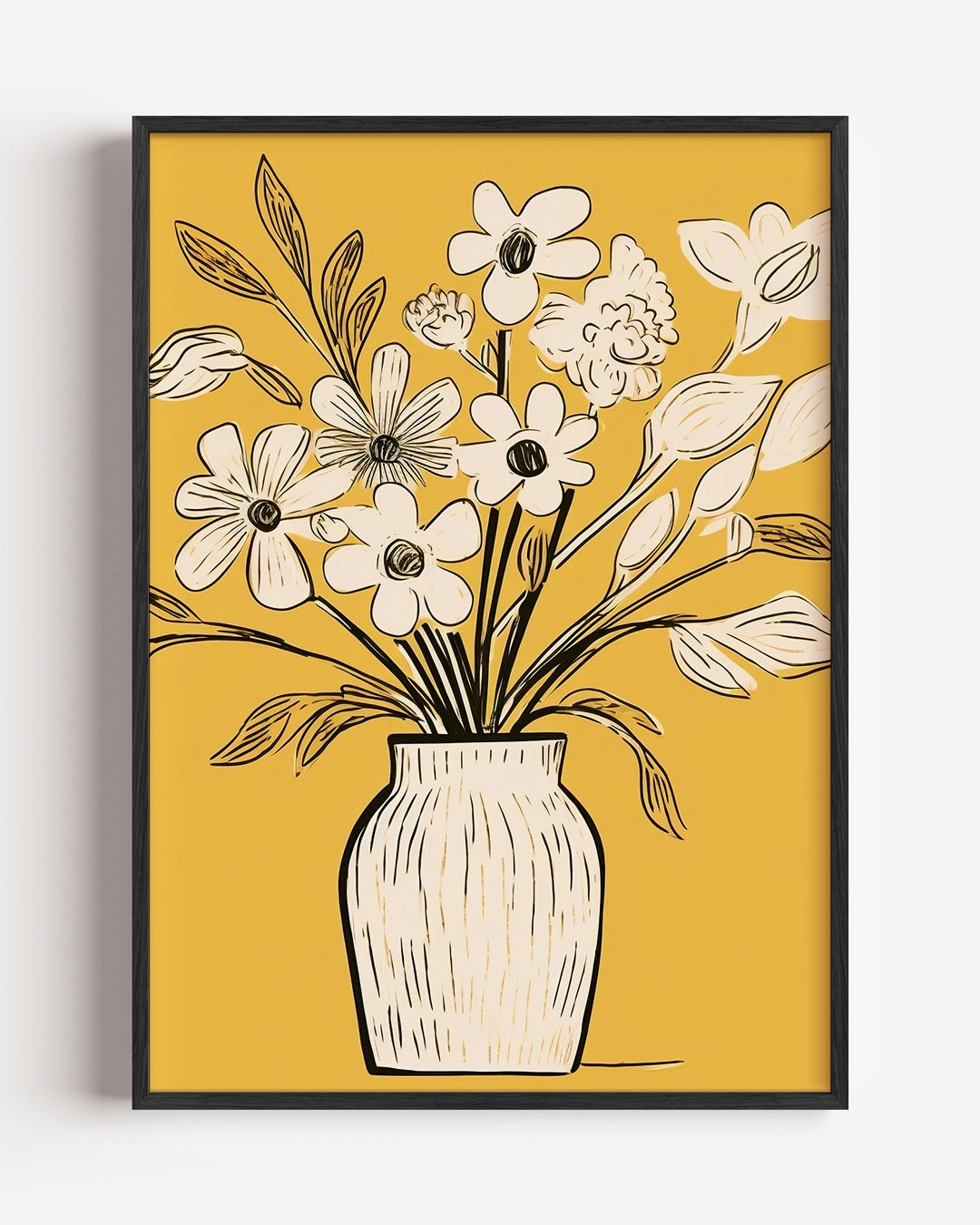 Stijlvolle Bloemenvaas Illustratie Poster-WallArtistic