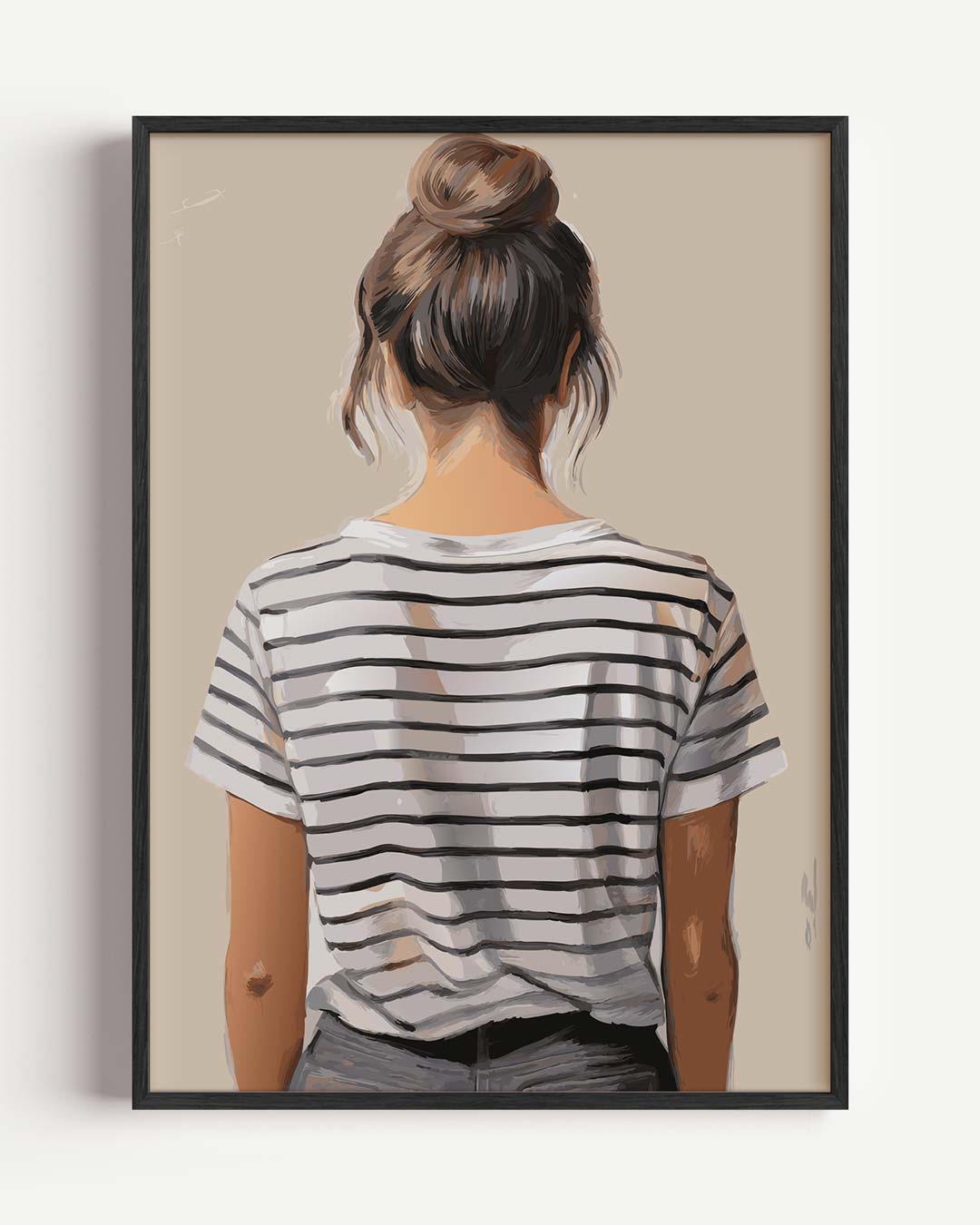 Stijlvolle Strepen Portret Poster