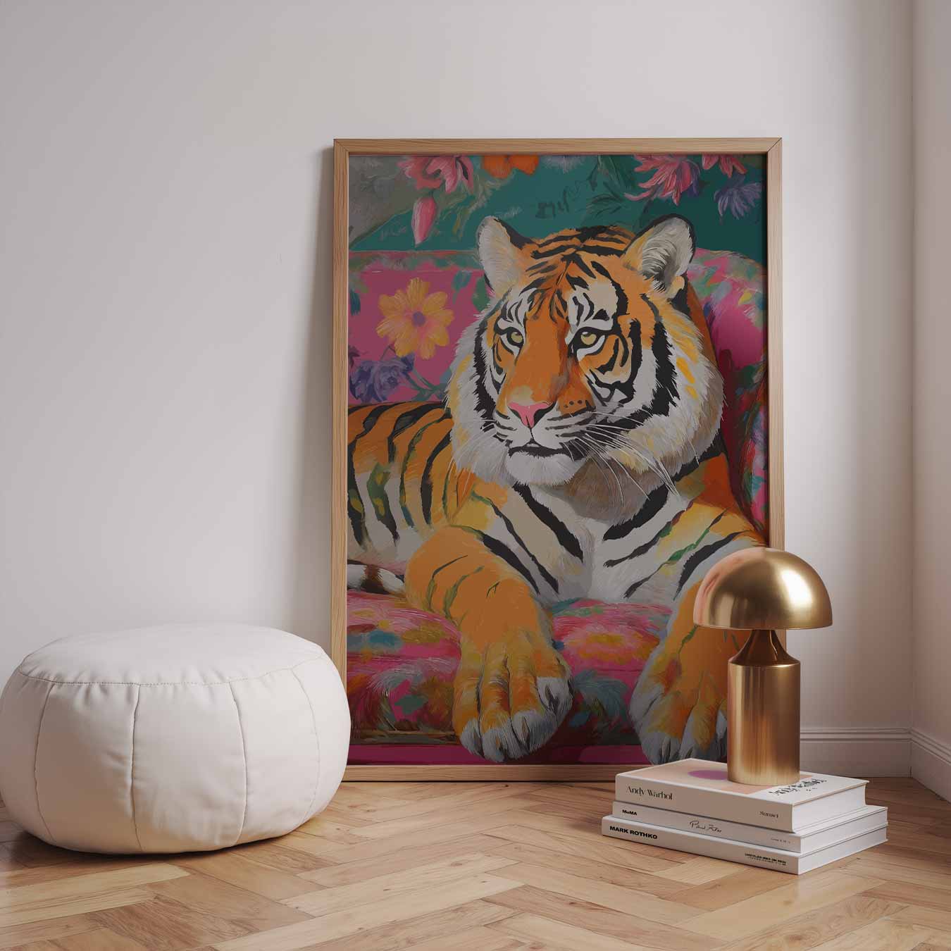 Tropische Tijger in Bloemenweelde Poster