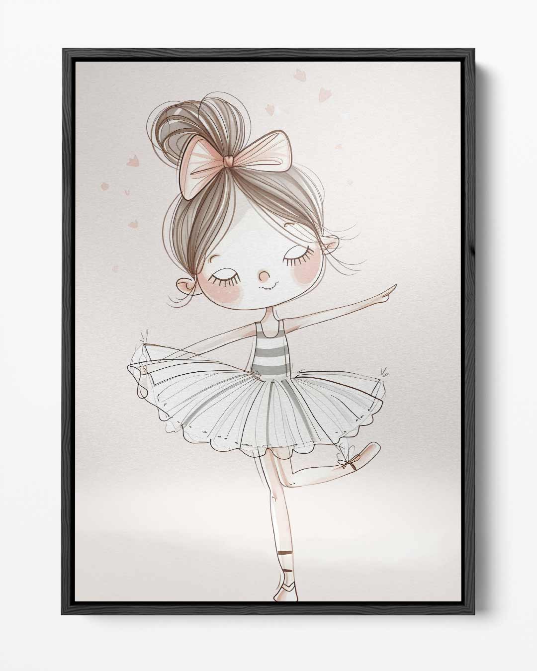 Dansende Ballerina Illustratie Kunstwerk-canvas-dibond-plexiglas-wanddecoratie-WallArtistic