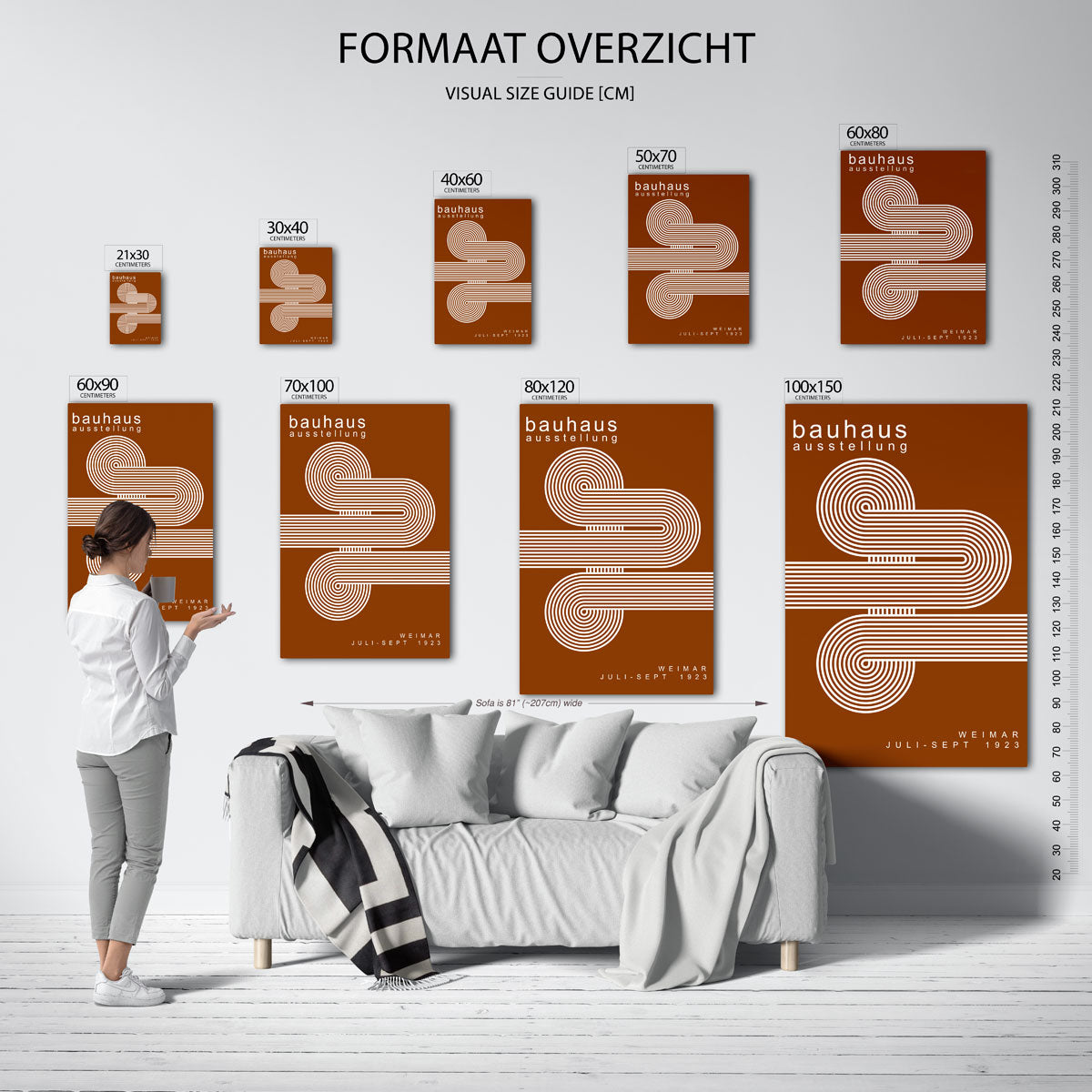 Lijnen en cirkelpatronen Poster
