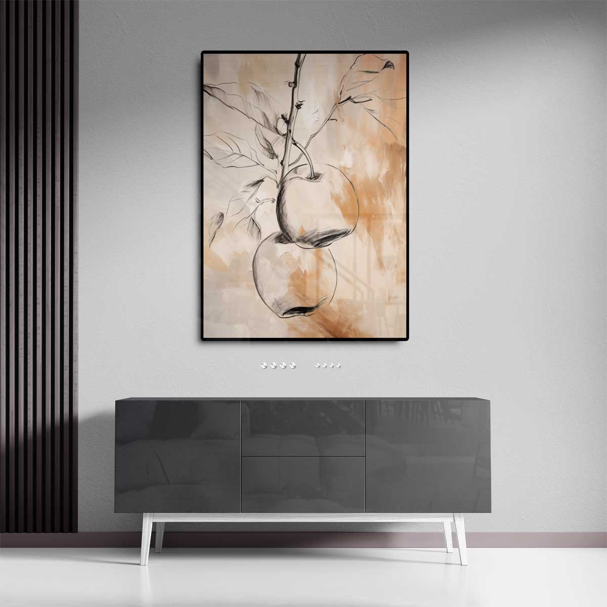 Sereen Aquarel van Rijpe Appels Kunstwerk-canvas-dibond-plexiglas-wanddecoratie-WallArtistic