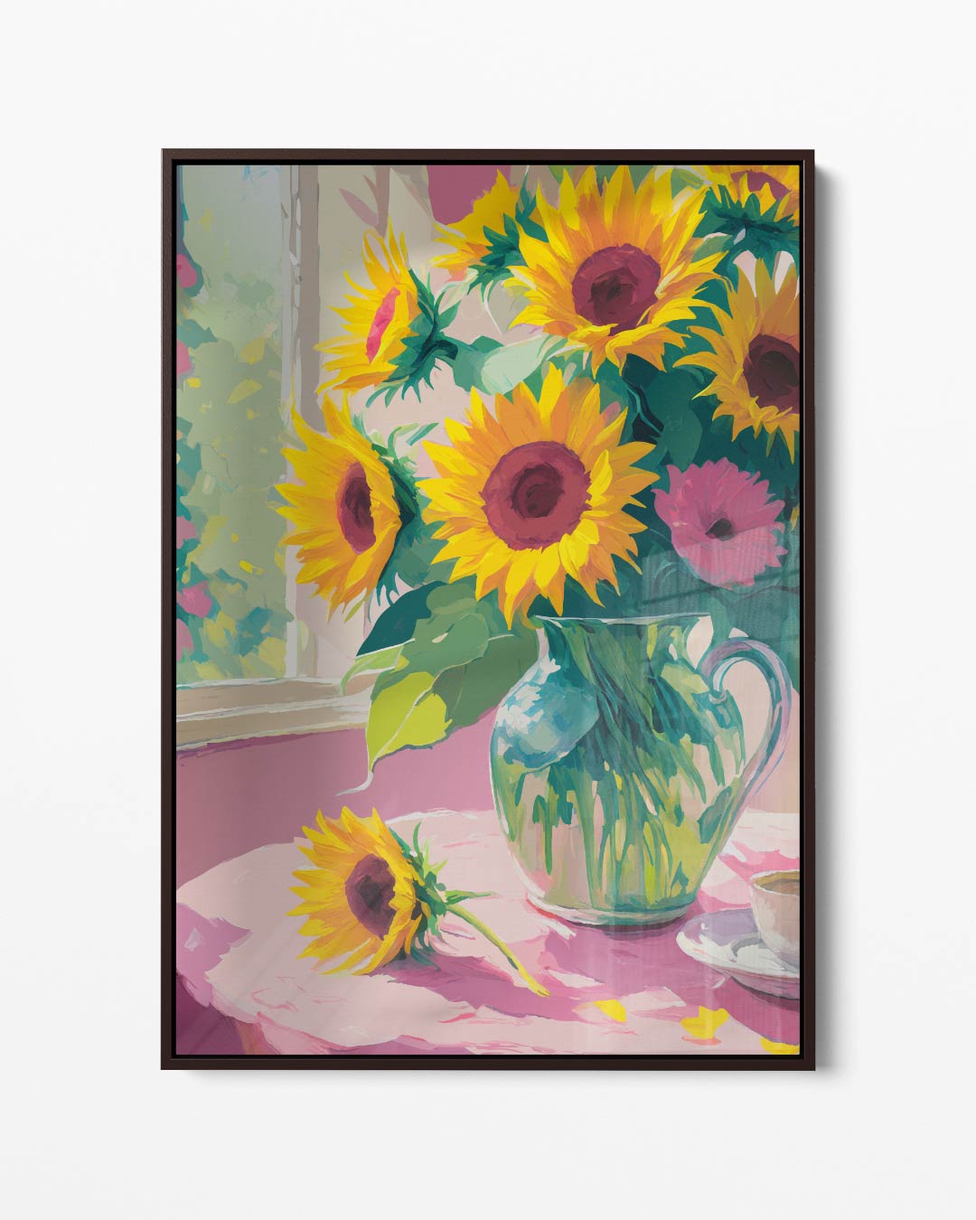 Zomerse Zonnebloem Schilderij Kunstwerk-canvas-dibond-plexiglas-wanddecoratie-WallArtistic