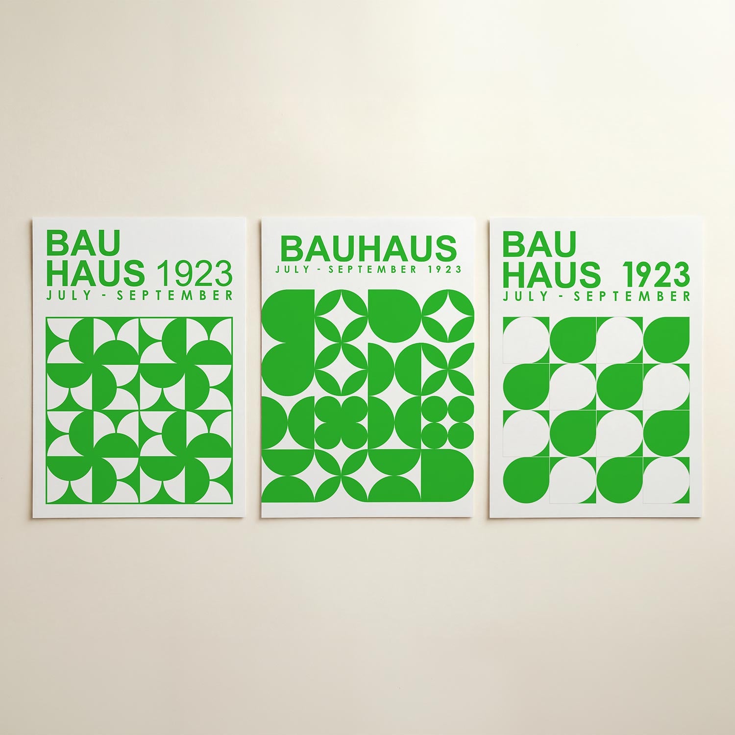 Groene vormenritme Posterset