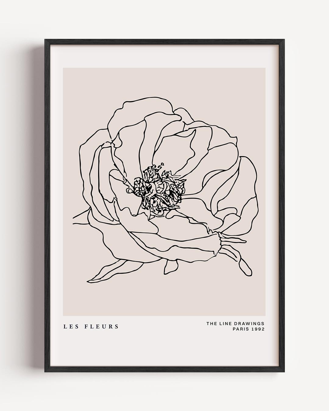 Bloemrijke Lijntekening Poster-WallArtistic
