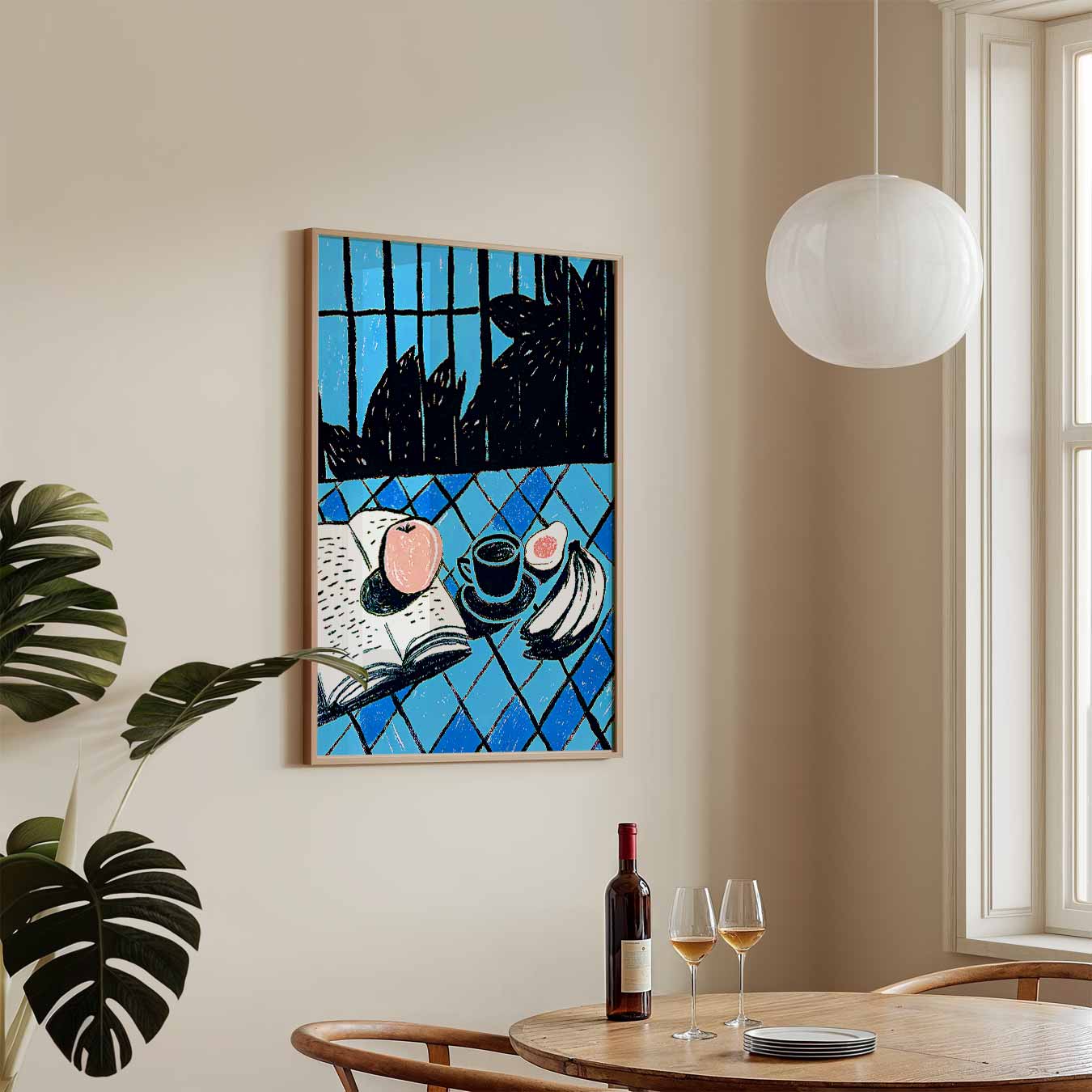 Stijlvolle Ontbijt Illustratie Poster