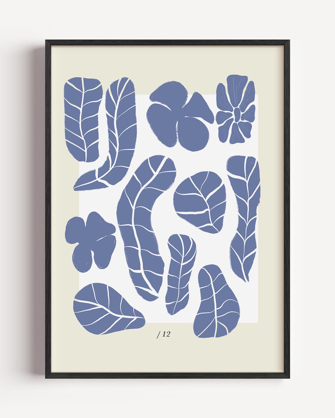 Botanische Blauwe Bladeren Poster-WallArtistic
