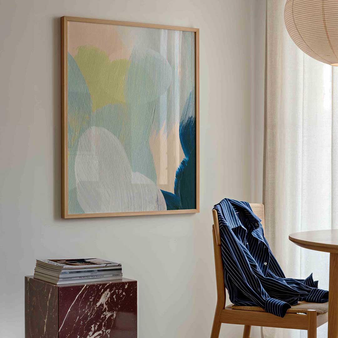 Abstracte penseelstreken Poster