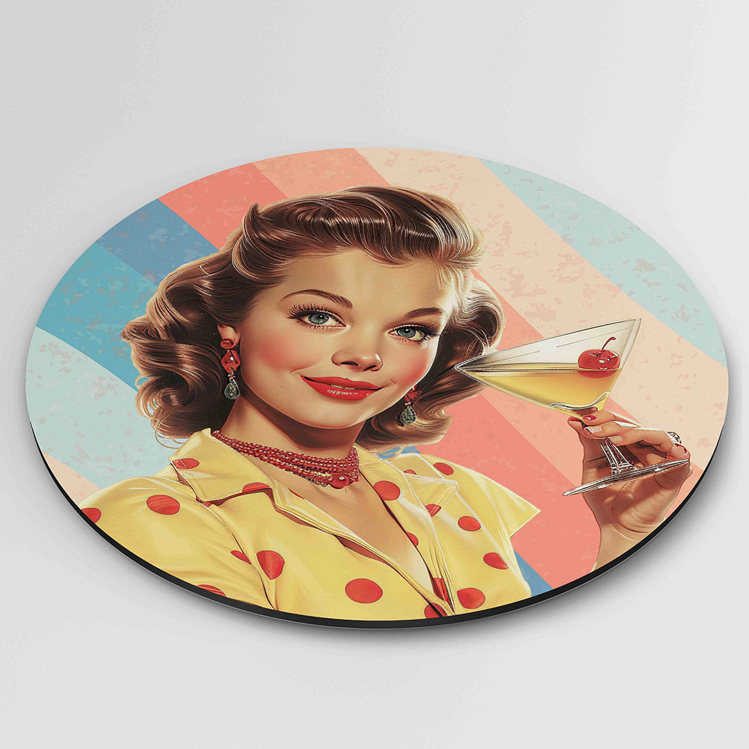 Vrouw met cocktail Muurcirkel