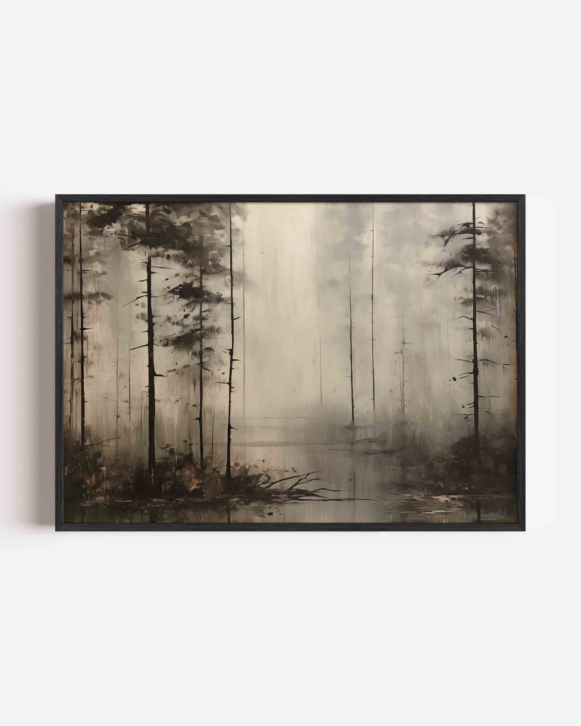 Bomen in mist Poster