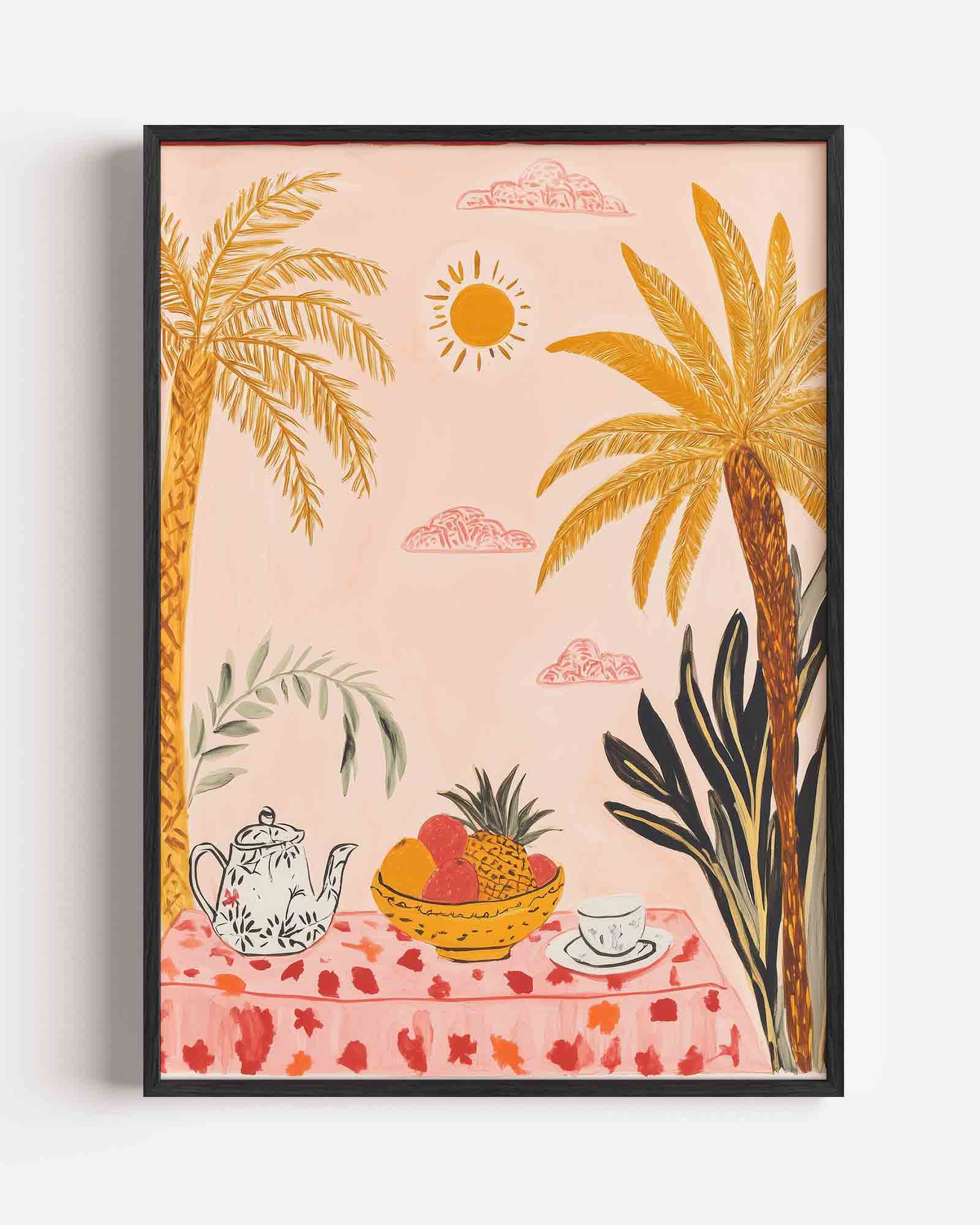 Tropische tafel met fruit Poster