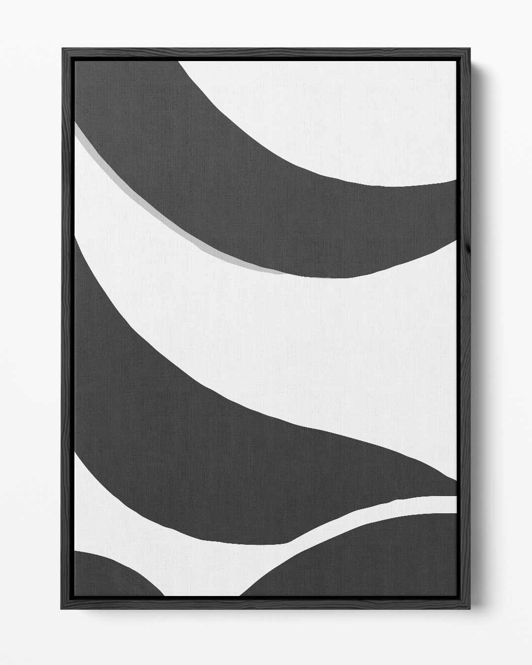 Zwarte Golven op Witte Achtergrond Kunstwerk-canvas-dibond-plexiglas-wanddecoratie-WallArtistic
