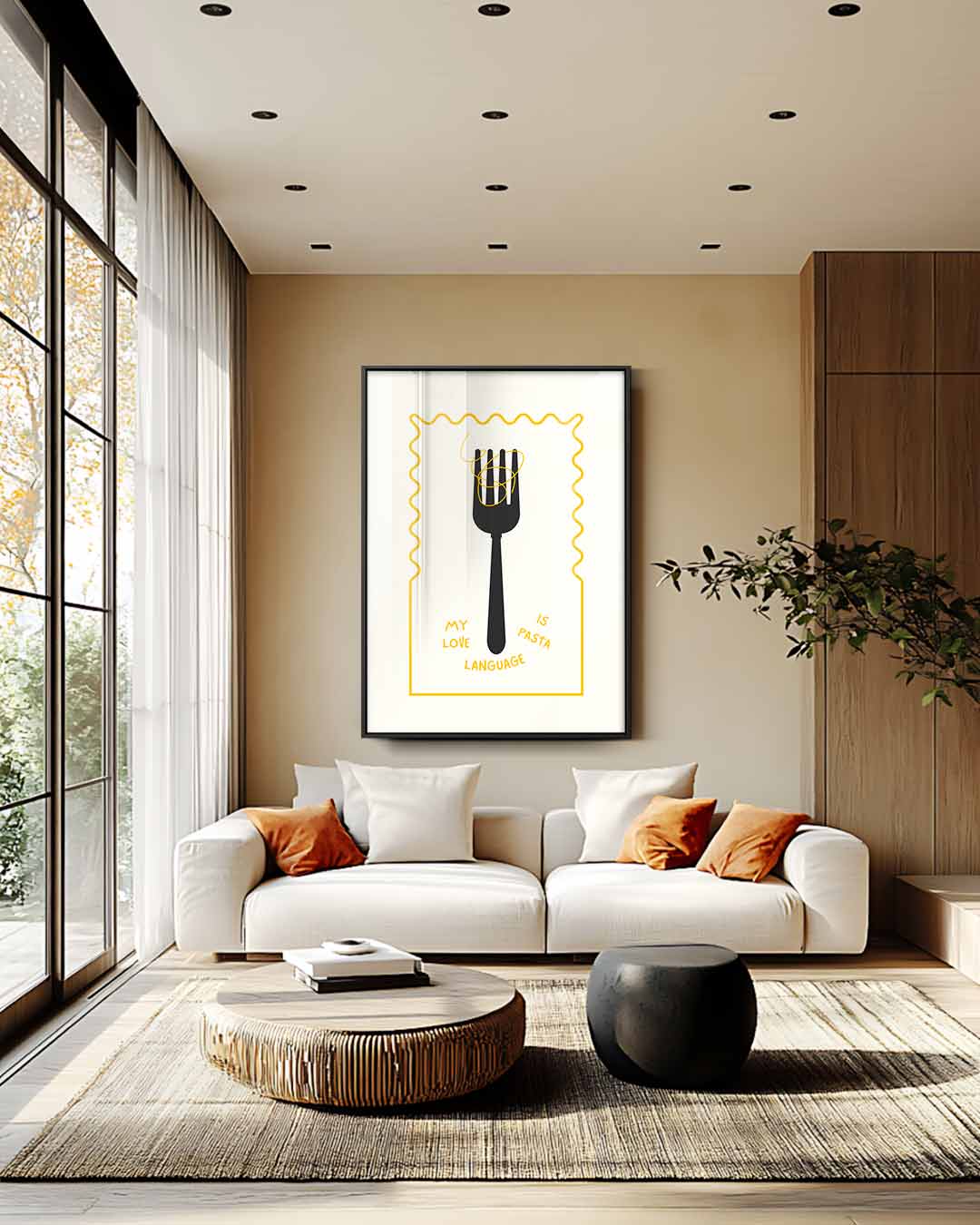 Spaghetti Liefdestaal Illustratie Kunstwerk-canvas-dibond-plexiglas-wanddecoratie-WallArtistic