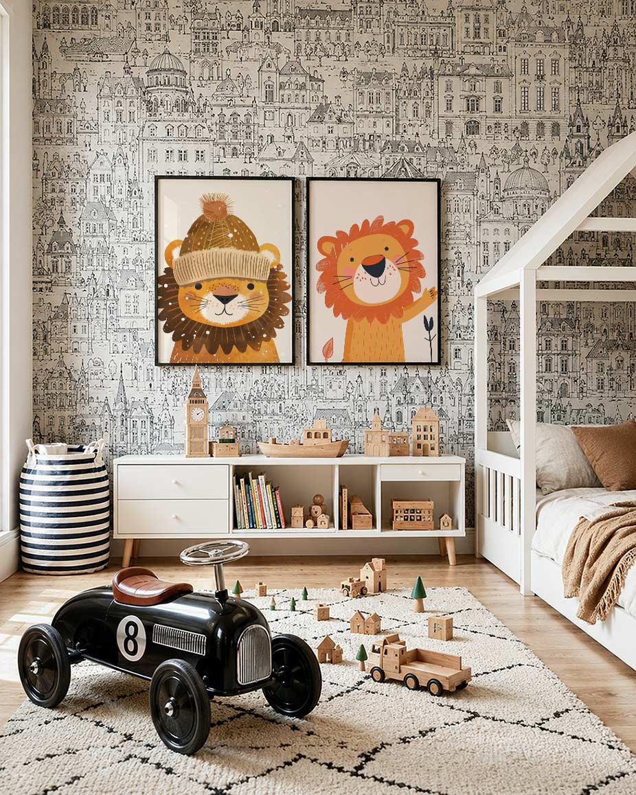 Vrolijke leeuw Posterset