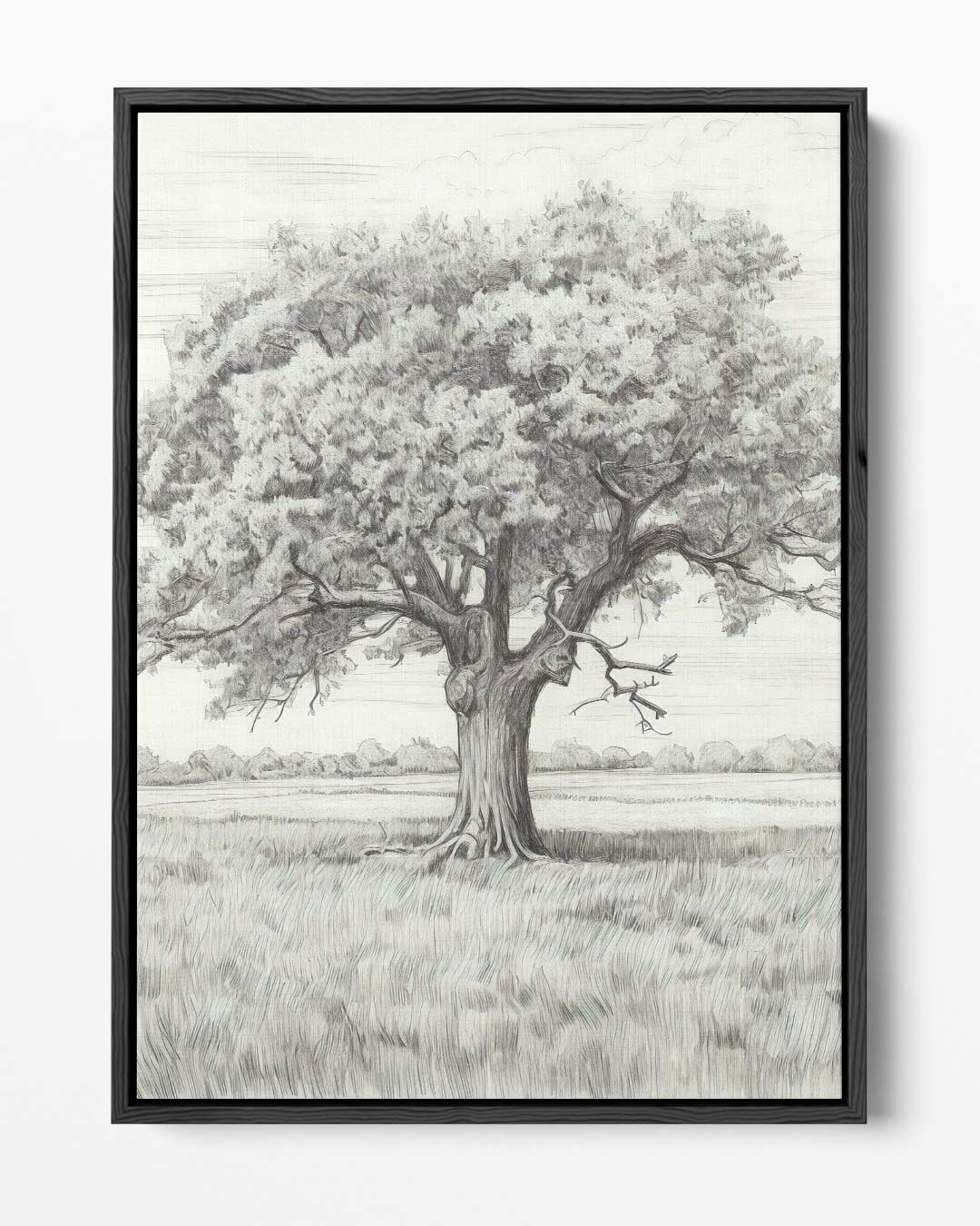 Magische Eikenboom Schets Kunstwerk-canvas-dibond-plexiglas-wanddecoratie-WallArtistic