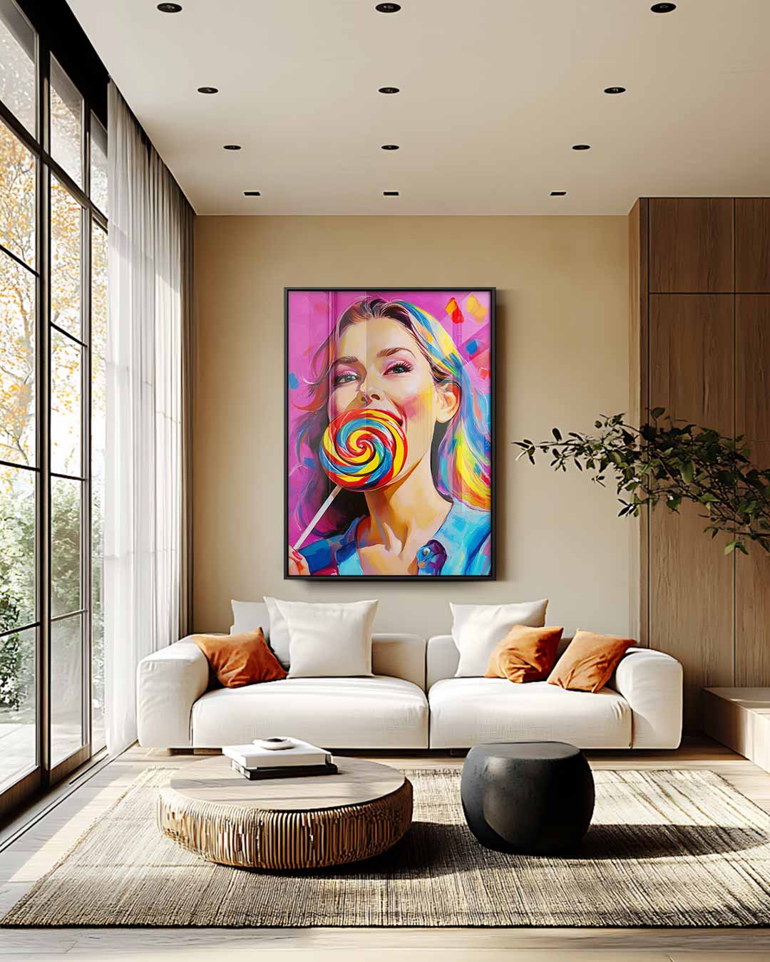Kleurrijke Lolly Liefde Kunstwerk-canvas-dibond-plexiglas-wanddecoratie-WallArtistic