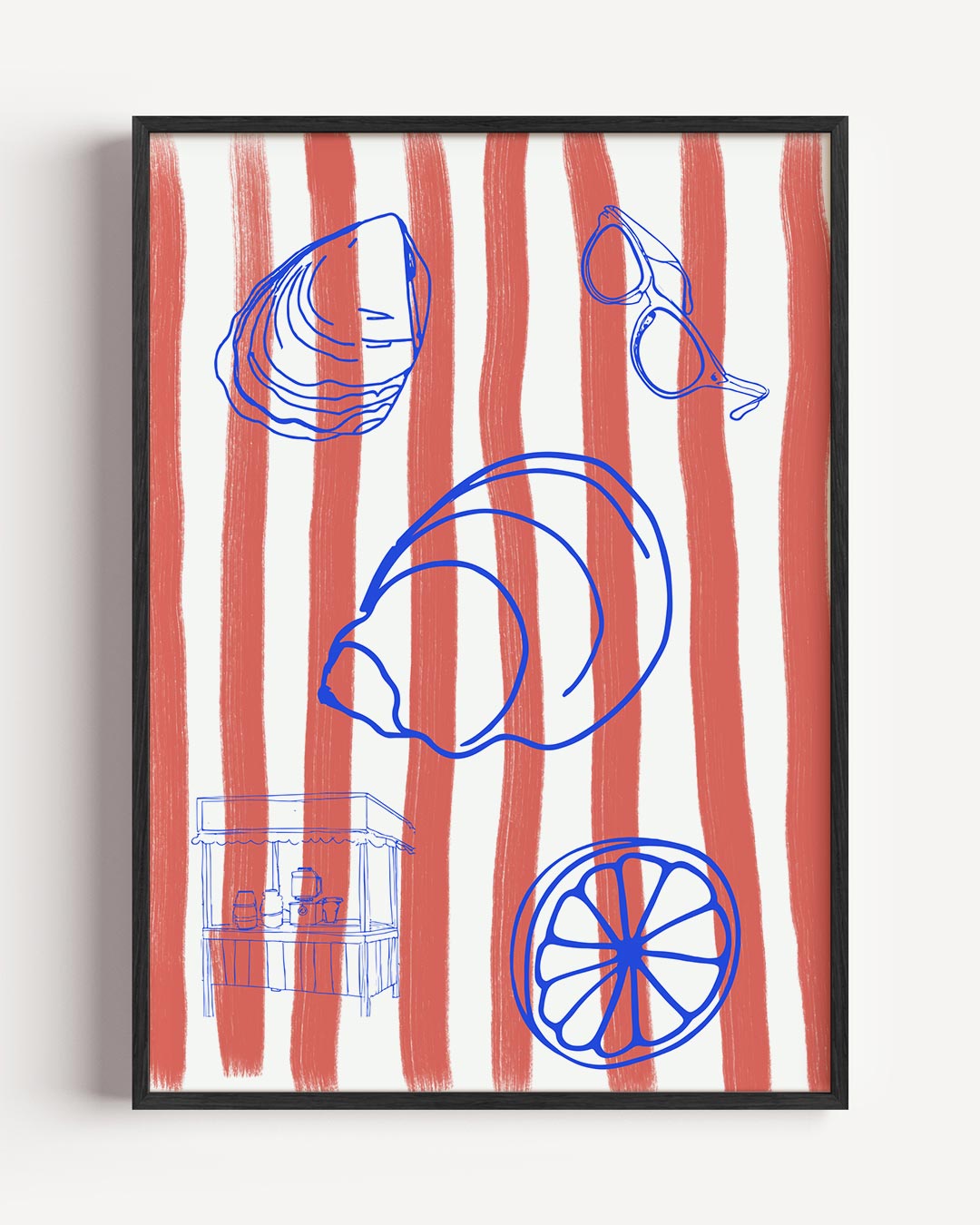 Strandtinten Illustratie Poster-WallArtistic