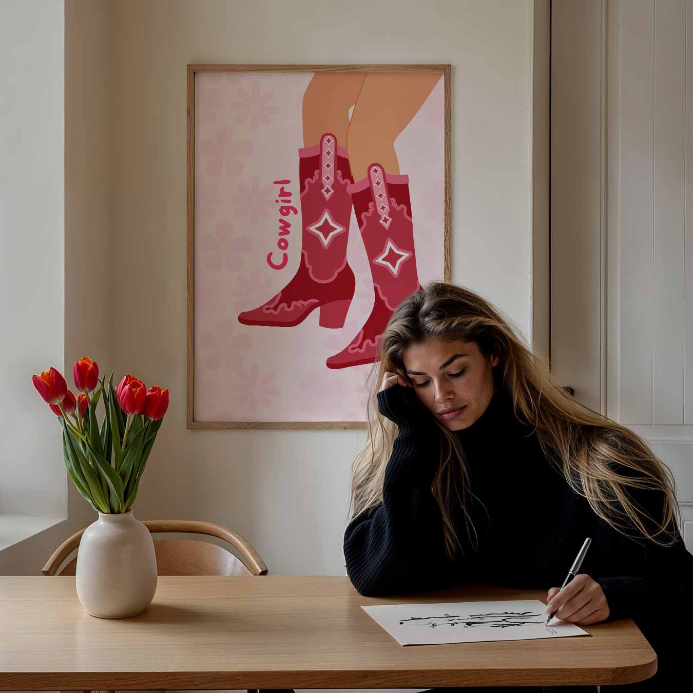Stoere Cowgirl Boots Poster