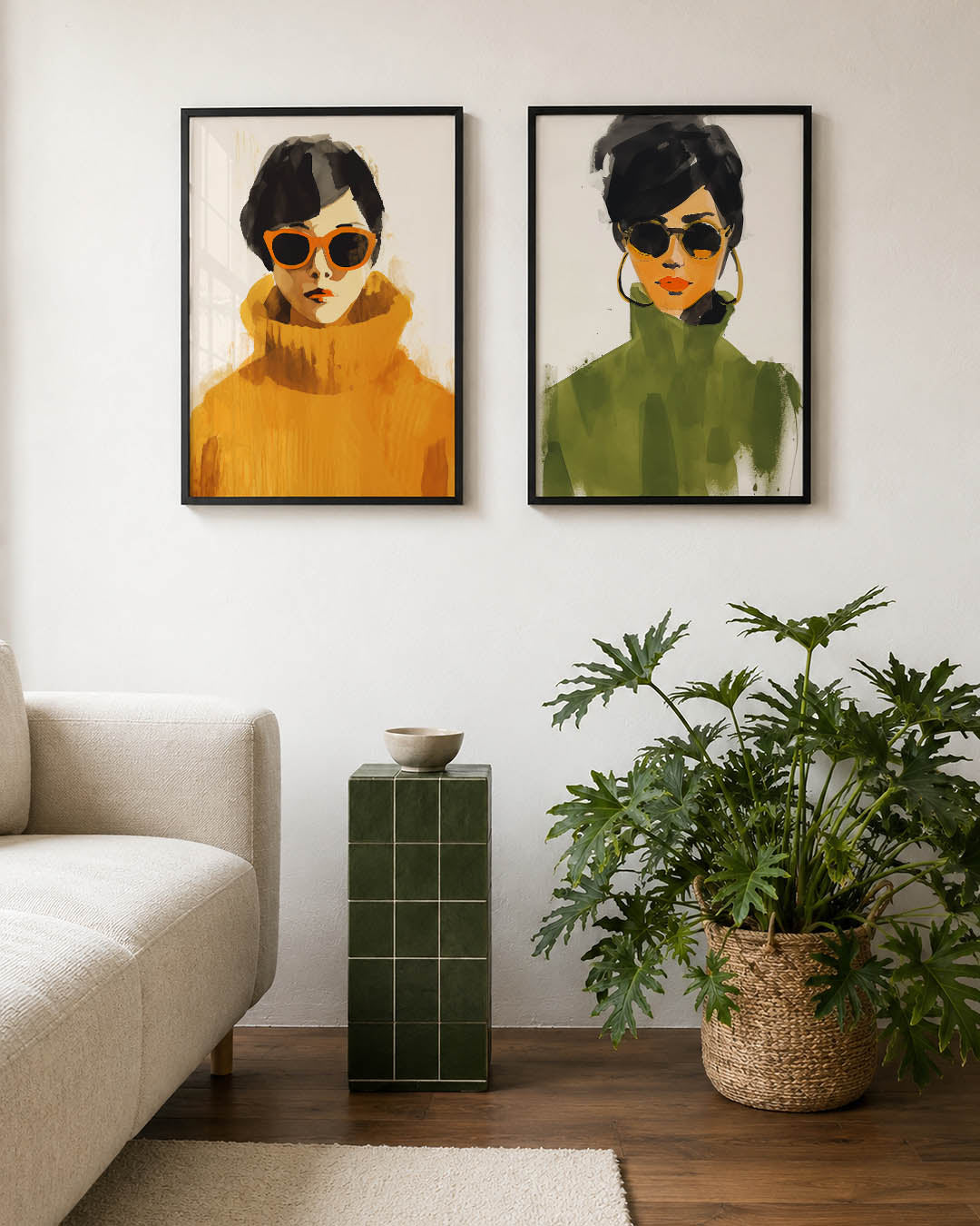 Kleurvlakken en portret Posterset