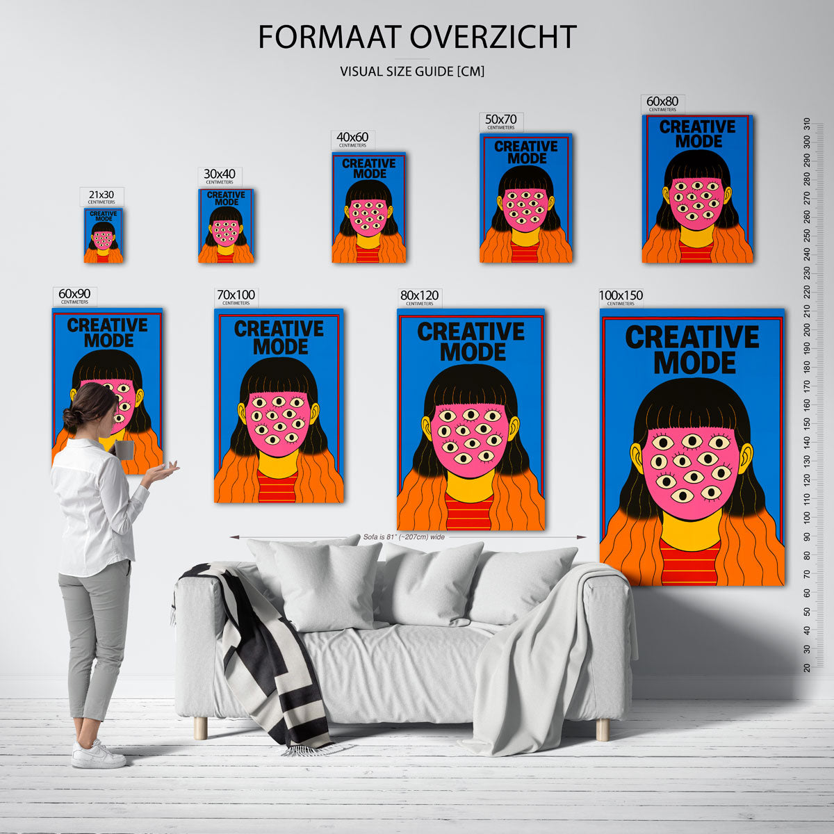 Meerdere ogen gezicht Poster