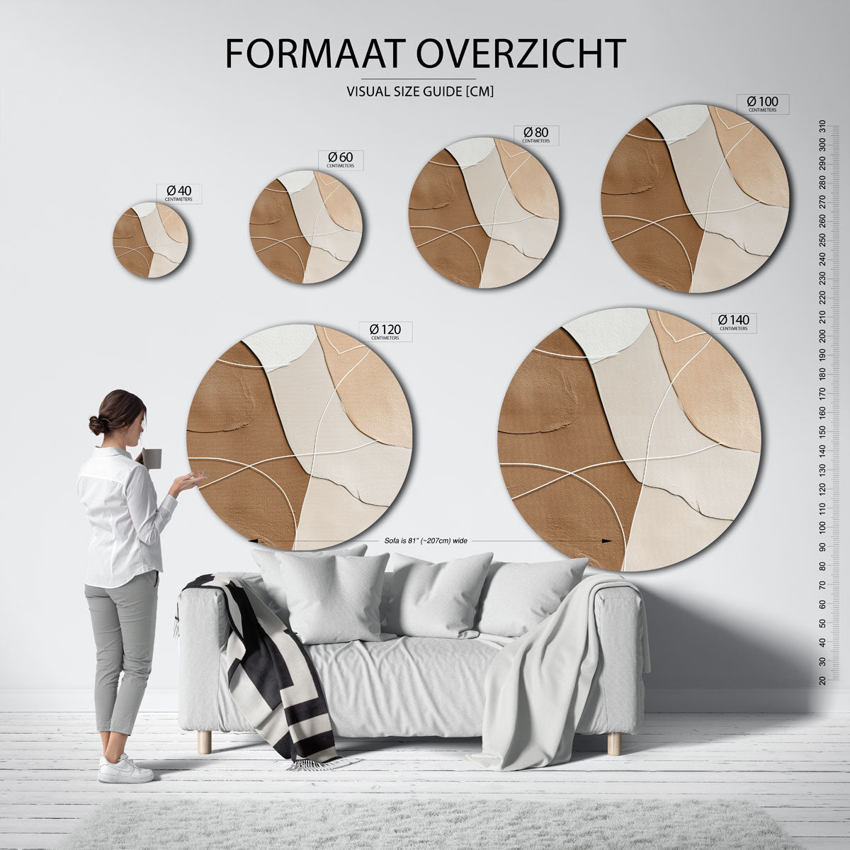 Abstracte vormen Muurcirkel