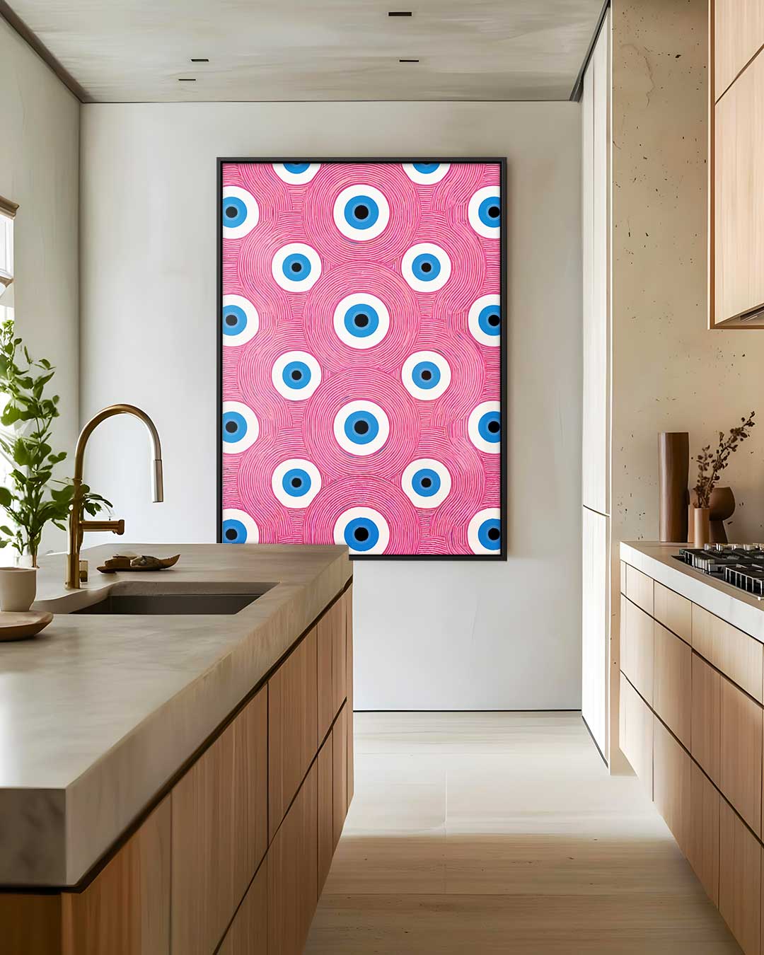 Ogenpatroon in Kleurrijke Herhaling Kunstwerk-canvas-dibond-plexiglas-wanddecoratie-WallArtistic