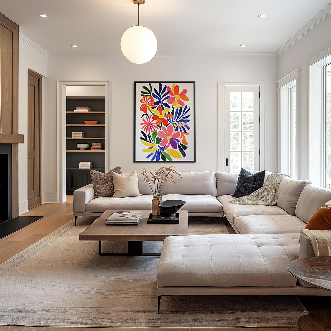 Vrolijke bloemencompositie Kunstwerk