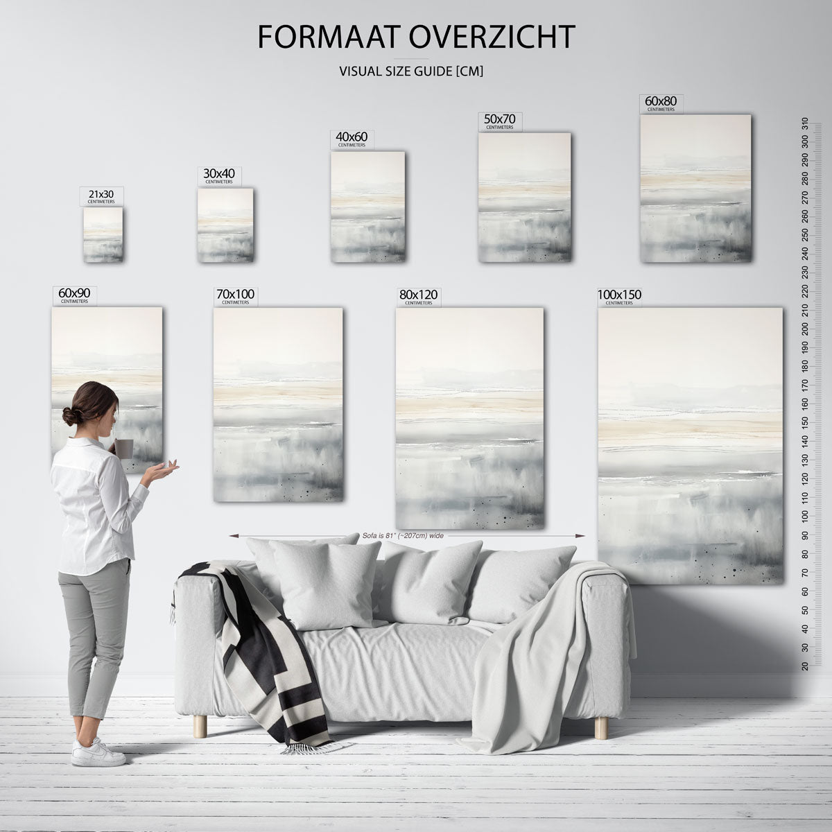 Abstracte landschapslijn Poster