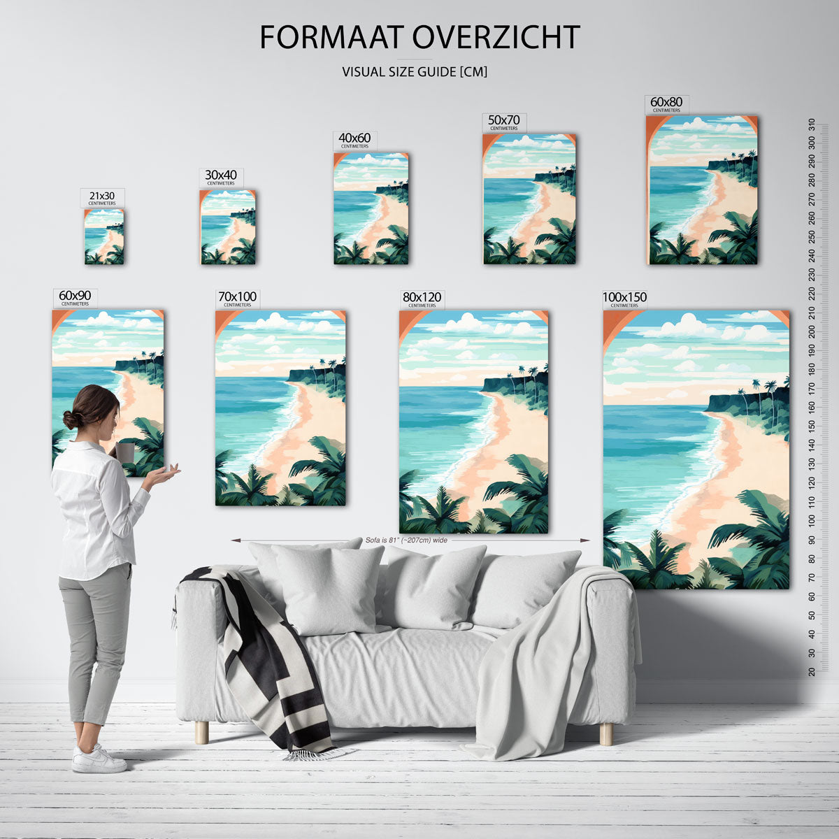 Strand en palmbomen Poster