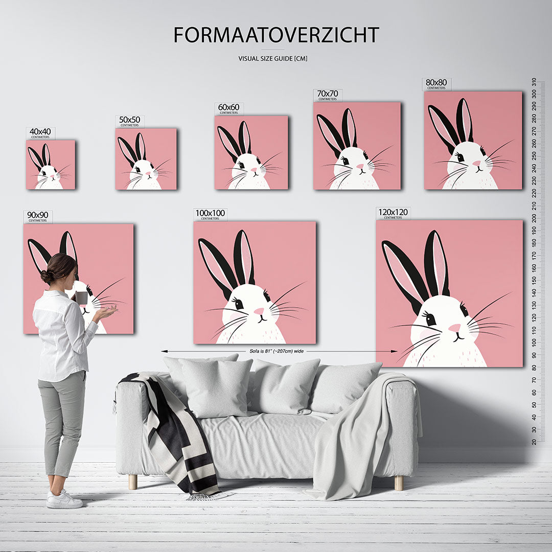 Vrolijk konijn portret Kunstwerk