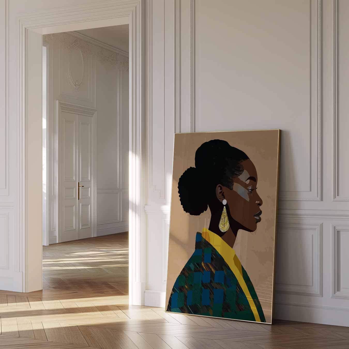 Stijlvolle Silhouet Met Gouden Accenten Poster