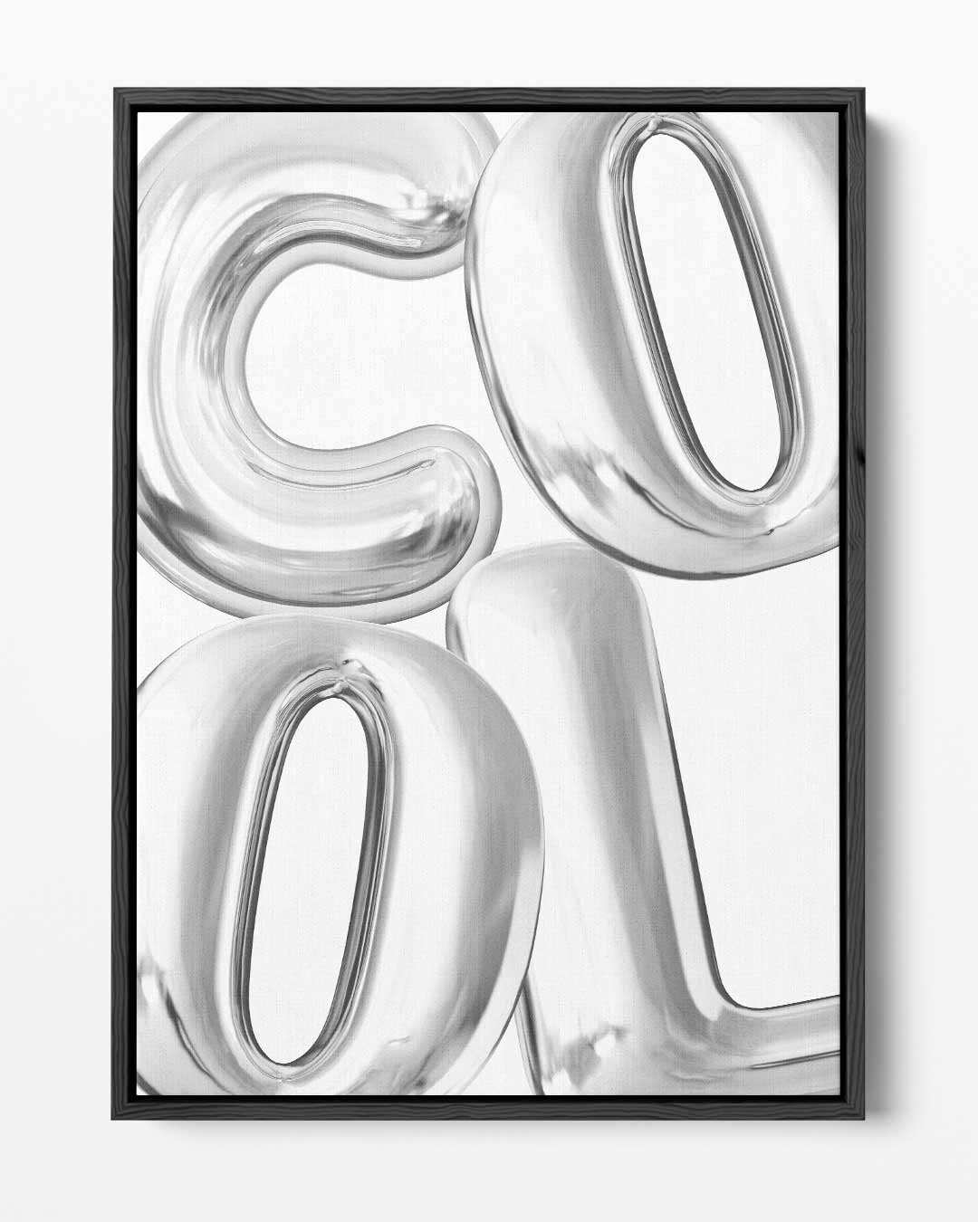 Coole Zilveren Letters Kunstwerk-canvas-dibond-plexiglas-wanddecoratie-WallArtistic