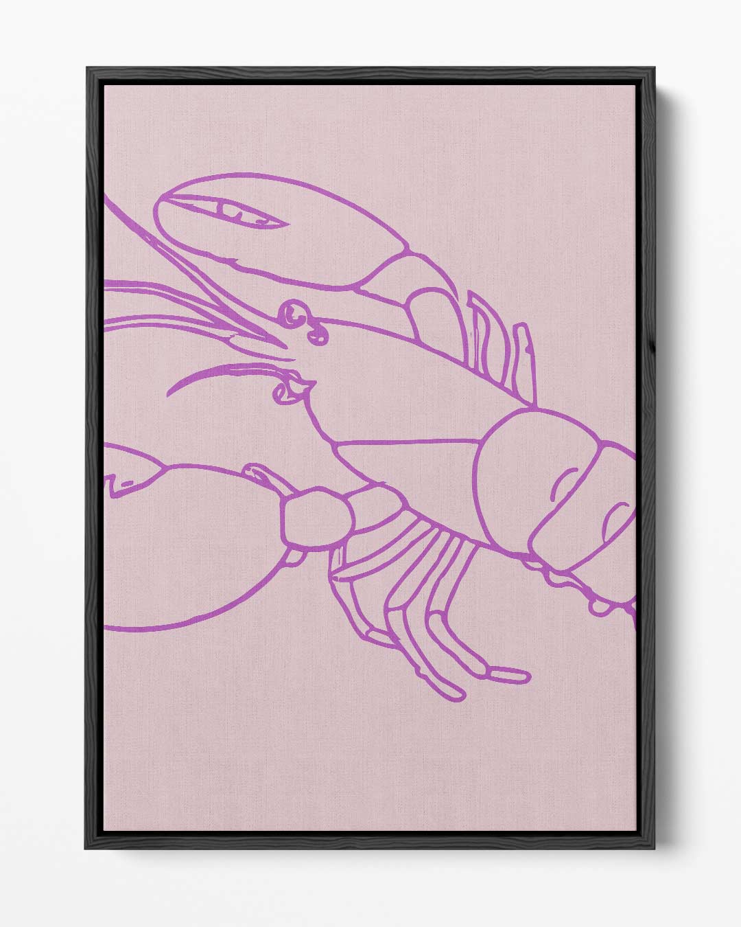 Vrolijke Roze Kreeft Illustratie Kunstwerk-canvas-dibond-plexiglas-wanddecoratie-WallArtistic