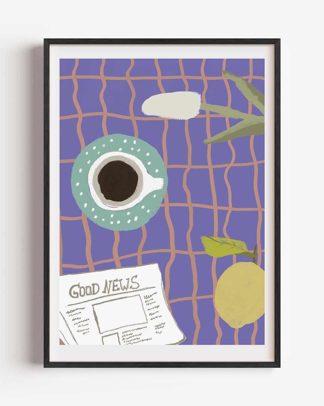 Vrolijke Koffietijd Poster-WallArtistic