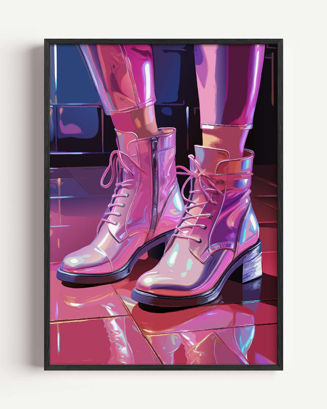 Trendy Roze Enkellaarzen Poster