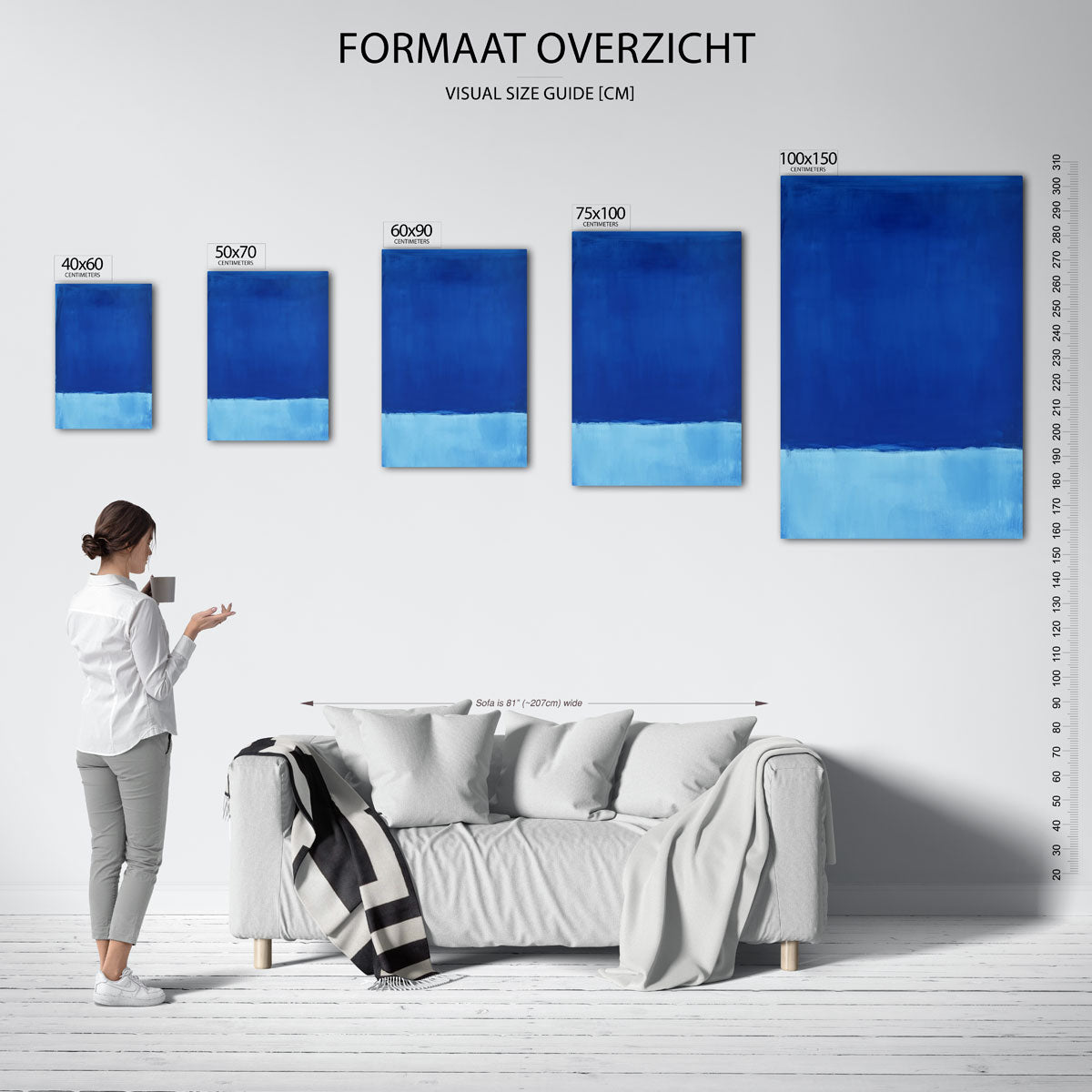 Blauwe harmonie Kunstwerk