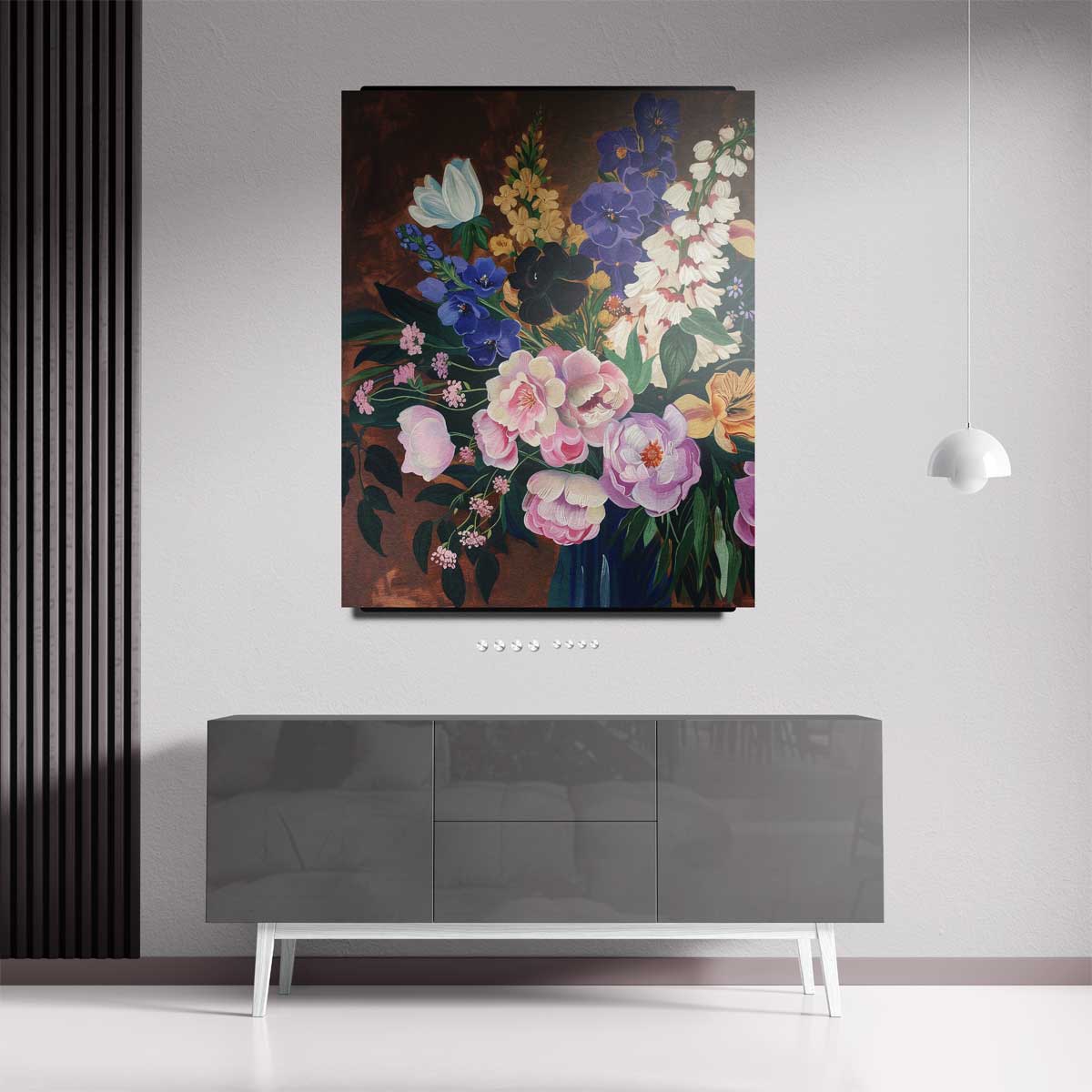 Kleurrijke Bloemenpracht Kunstwerk-canvas-dibond-plexiglas-wanddecoratie-WallArtistic